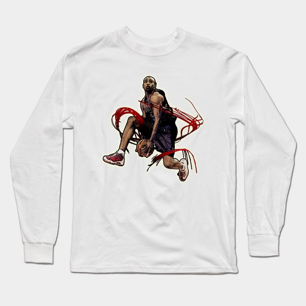 Vince Carter Slam Dunk Long Sleeve T-Shirt by Aine Creative Designs